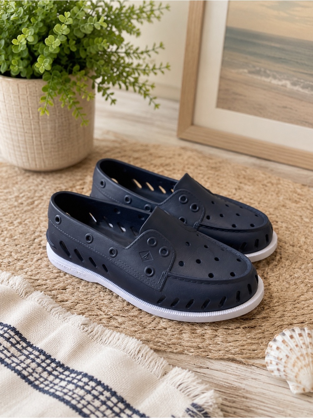 Sperry Navy Slip-On Water-Resistant Boat Shoes